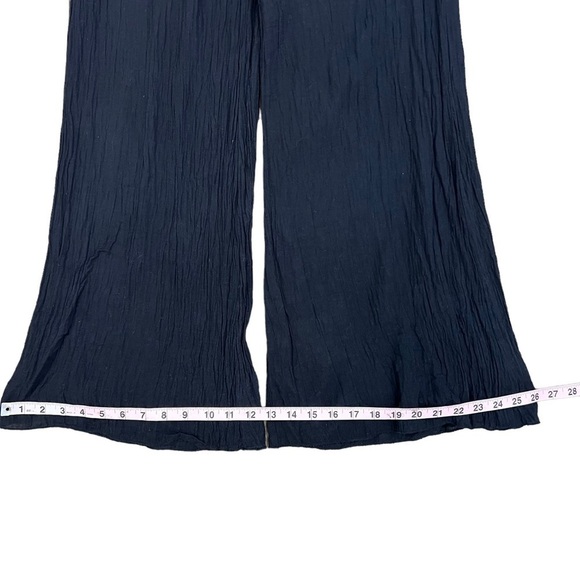 Elan Wide Leg Black Crinkle Trousers Woman’s Size Large - Picture 11 of 15